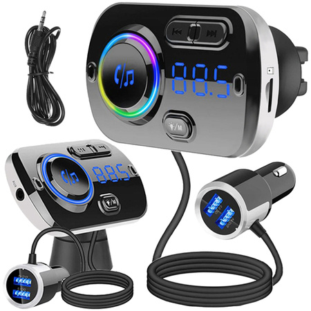 Bluetooth usb 5.0 multifunkční fm transmitter 8v1