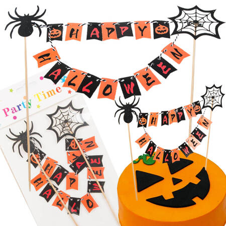 Halloweenská dekorace na dort cupcake picker topper girlanda papír