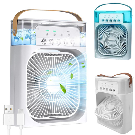 Stolní ventilátor mini zvlhčovač vzduchu ventilátor rgb osvětlení