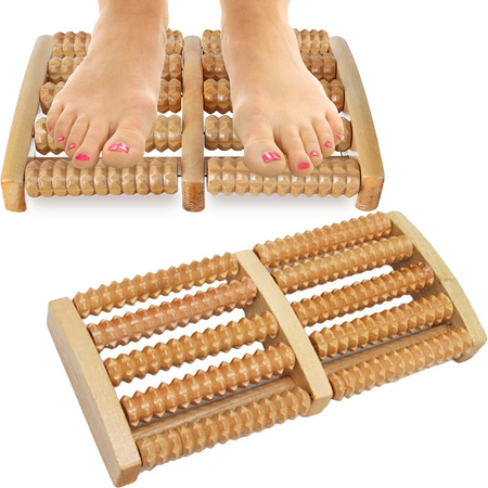 Tradiční dřevěný masážní válec na nohy 2x5
