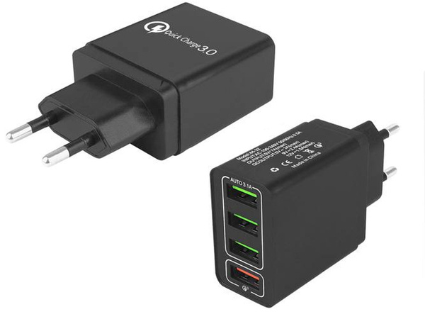4xusb quick charge 3.0 síťová nabíječka