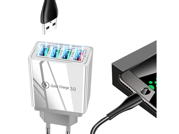 4xusb quick charge 3.0 síťová síťová nabíječka