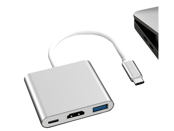 Adaptér 3v1 hub usb-c usb 3.0 hdmi 4k