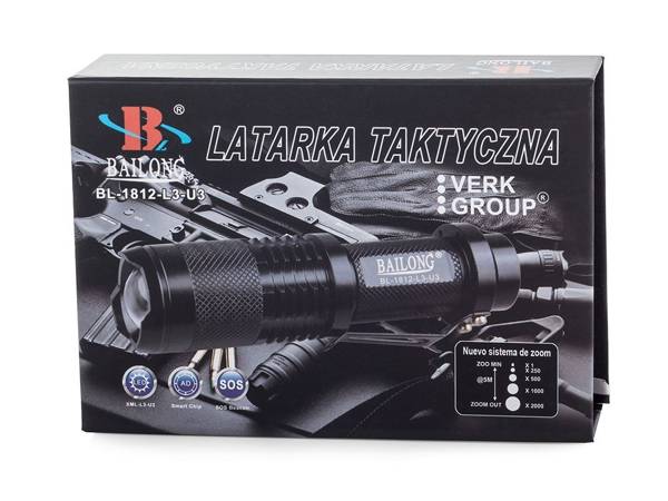 Bailong taktická led svítilna cree zoom xm-l3-u3