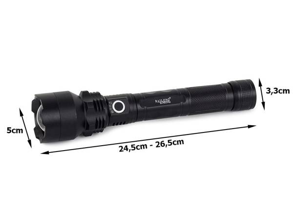 Bailong taktická silná led svítilna xhp50 zoom usb