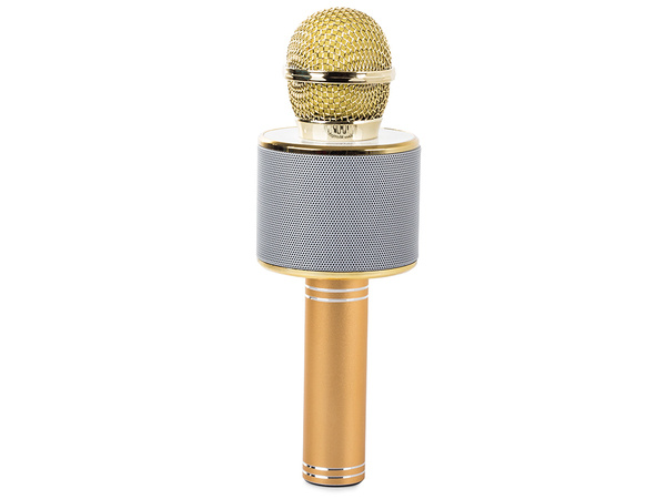 Bluetooth bezdrátový mikrofon karaoke reproduktor hlasový modulátor kulatý