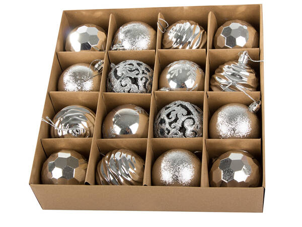Bomby na choinku 6cm sada 16 ks bomby dekorace svátky vánočních designů