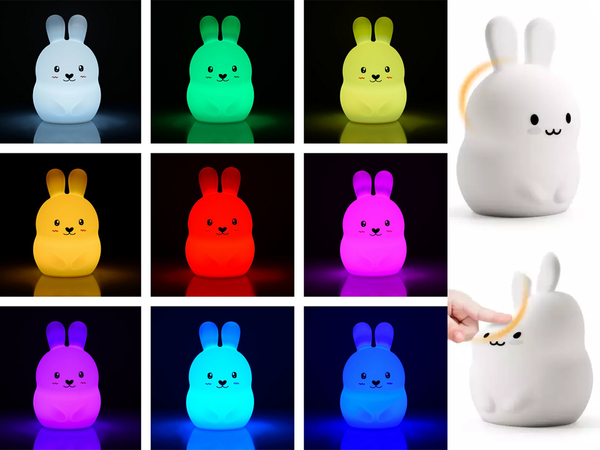 Dětské noční světlo vedlo králík dotek rgb dálkové ovládání