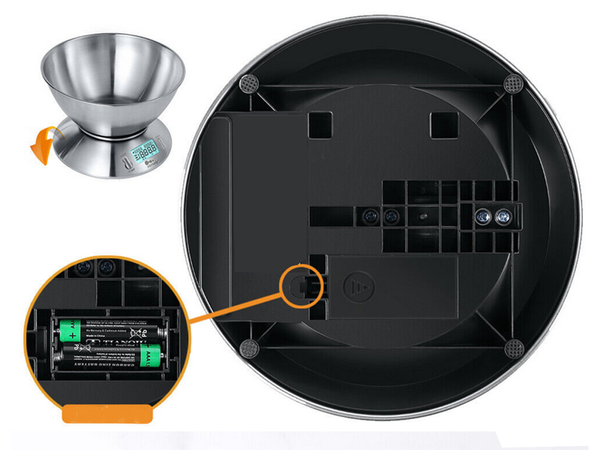 Elektronická kuchyňská váha digitální s miskou 5kg lcd stříbrný kov