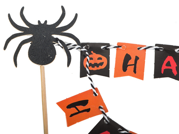 Halloweenská dekorace na dort cupcake picker topper girlanda papír