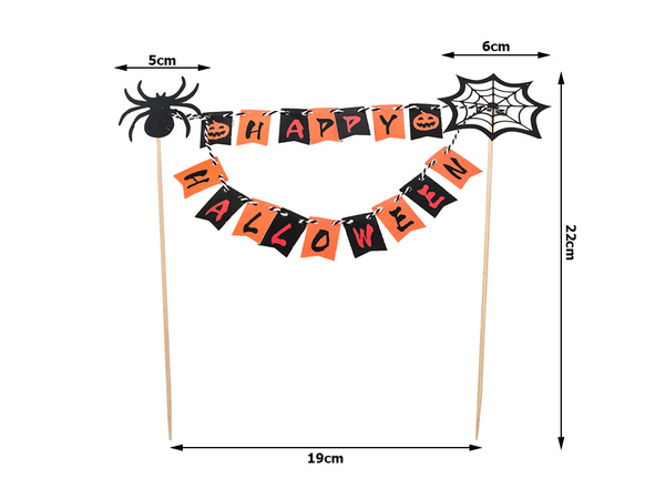 Halloweenská dekorace na dort cupcake picker topper girlanda papír