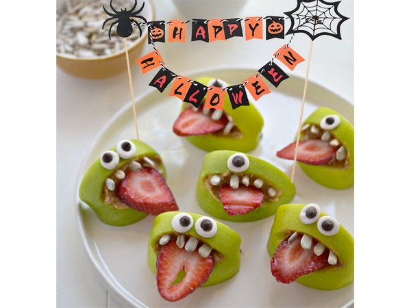 Halloweenská dekorace na dort cupcake picker topper girlanda papír