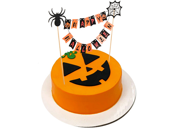 Halloweenská dekorace na dort cupcake picker topper girlanda papír