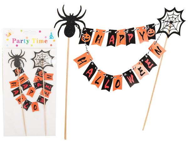 Halloweenská dekorace na dort cupcake picker topper girlanda papír