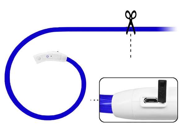 Led lighting colarge for dogs and cats waterproof adjustable 47cm usb