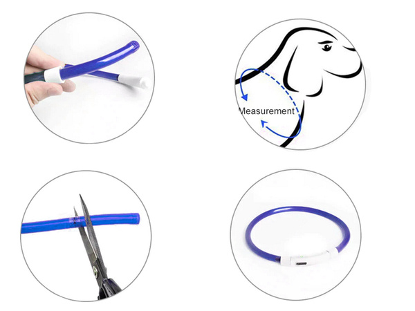 Led lighting colarge for dogs and cats waterproof adjustable 47cm usb