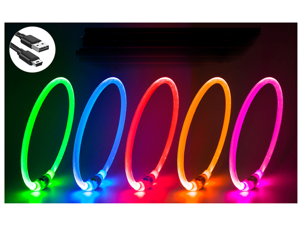 Led lighting colarge for dogs and cats waterproof adjustable 47cm usb