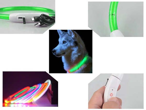 Led lighting colarge for dogs and cats waterproof adjustable 47cm usb