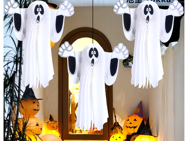 Papírový přívěšek ducha halloween duch 3d skládaný papír dekorace