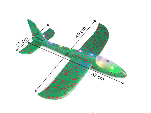 Polystyrenové letadlo 47cm svítící led