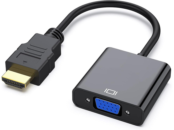 Převodník adaptér hdmi na vga d-sub kabel černý