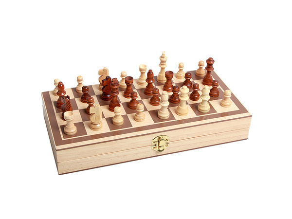 Šachová hra dáma triktrak velká dřevěná 3v1