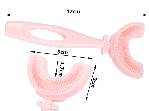 Silikonový manuální zubní kartáček pro děti písmeno u 360