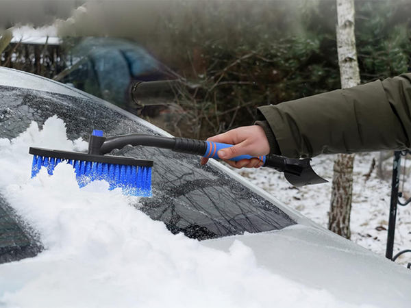 Škrabka teleskopický kartáč skládací na okna auta sníh led