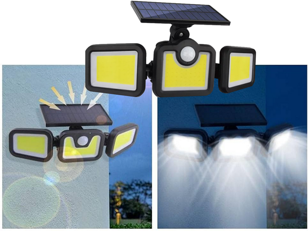 Solární lampa 100 cob se soumrakovým senzorem pohybu