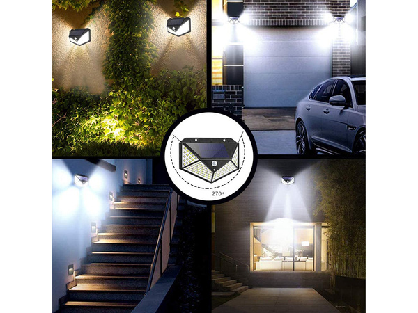 Solární lampa 100 led se soumrakovým senzorem pohybu