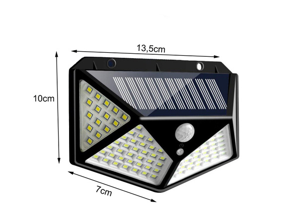 Solární lampa 100 led se soumrakovým senzorem pohybu