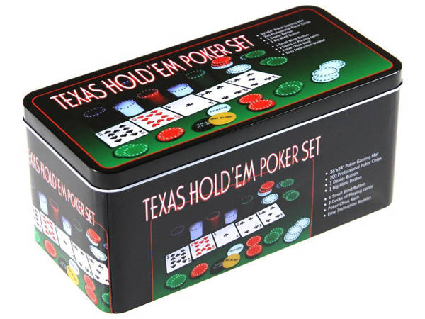 Texas poker set žetony 200ks karet podložka