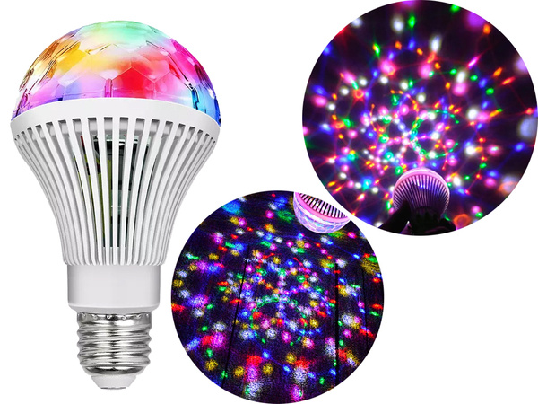 Vedl žárovka rgb rotační e27 disco koule