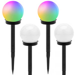 4x rgb solární zahradní kuličková lampa 10 cm