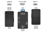 Čtečka karet sd microsd tf usb usb-c micro usb otg