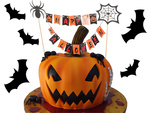 Halloweenská dekorace na dort cupcake picker topper girlanda papír