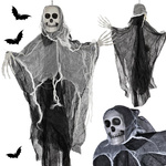 Halloweenská dekorace závěsná dekorace duch kostra smrt lebka 80 cm