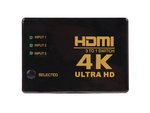 Přepínač rozbočovač 3x na 1 hdmi 4k uhd dálkové ovládání ir