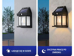 Solární lampa se soumrakovým senzorem pohybu 3 režimy vodotěsná 600 lm