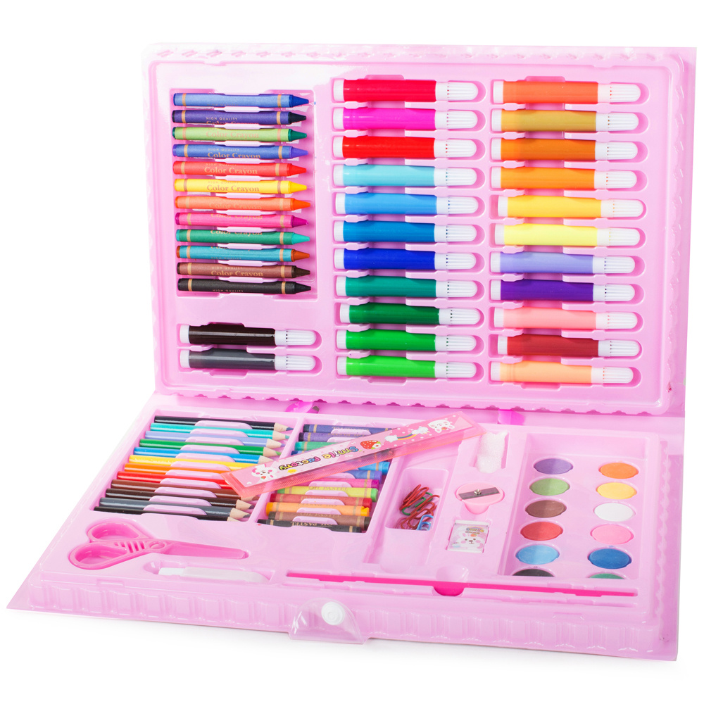 Artist's set for painting in the case 86 pcs Pink