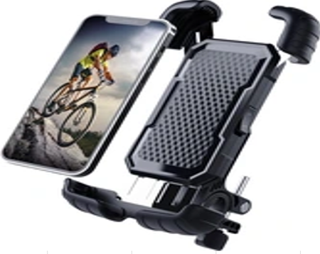 Anti-shock bicycle handlebar phone holder