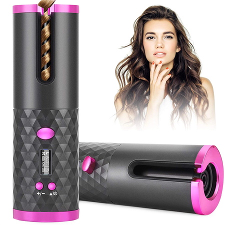Automatic lcd rotary hair curler
