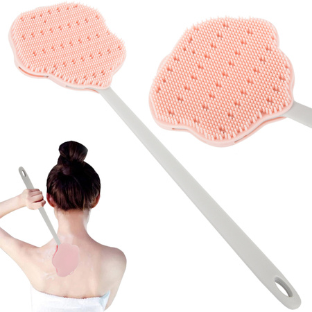 Back body brush with handle silicone washer sponge