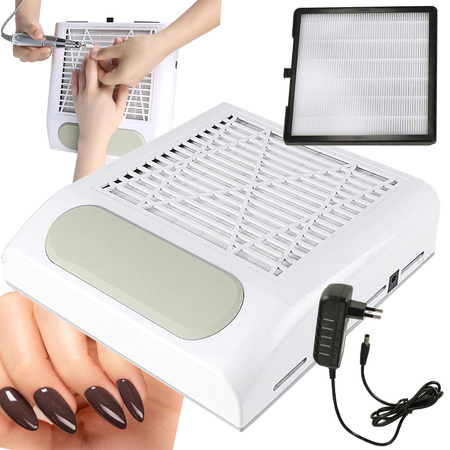 Bagless manicure cassette nail dust collector 80w with filter