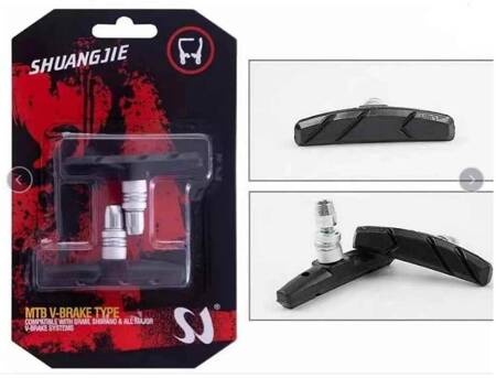 Bicycle brake pads v- breake set with thread bicycle shoes