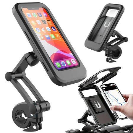 Bicycle phone holder waterproof lockable rotatable 360