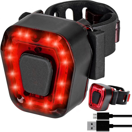 Bicycle rear light 14 led for bicycle red light strong rear usb battery