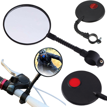 Bicycle rear-view mirror with reflector