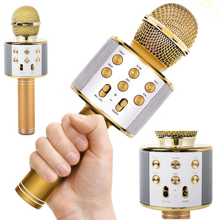 Bluetooth wireless microphone karaoke speaker voice modulator round