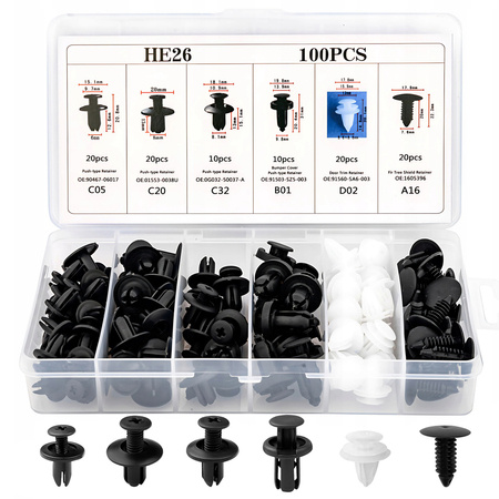 Car pegs set upholstery mounting clips 100 pieces